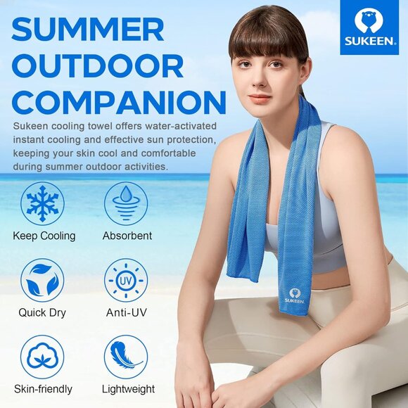 Sukeen [4 Pack] Cooling Towel (40"x12"),Ice Towel,Soft Breathable Chilly Towel,M - Picture 2 of 7